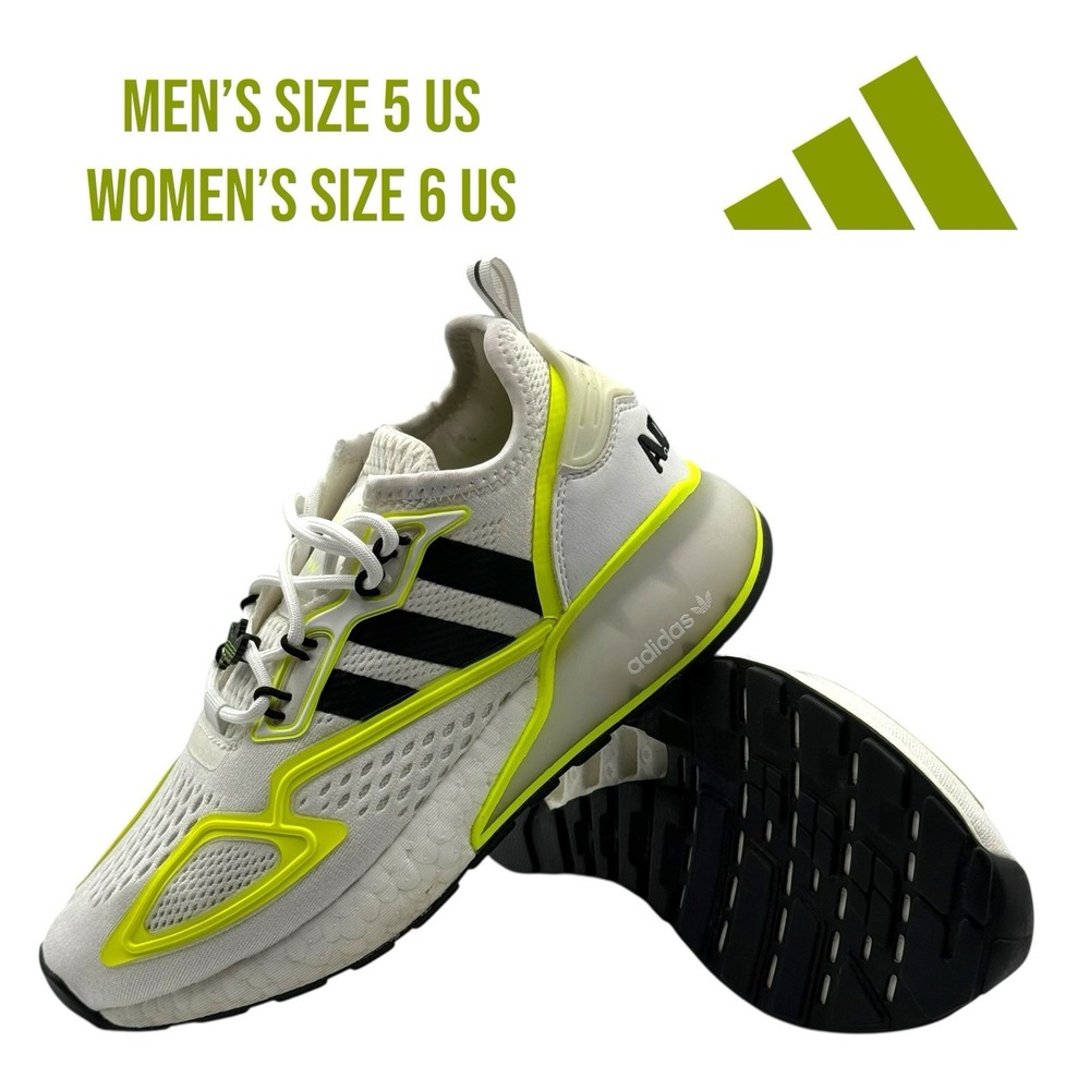 Adidas ZX 2K Boost 2.0 GY5062 Shoes White Black Solar Yellow Men's 5 / Women's 6